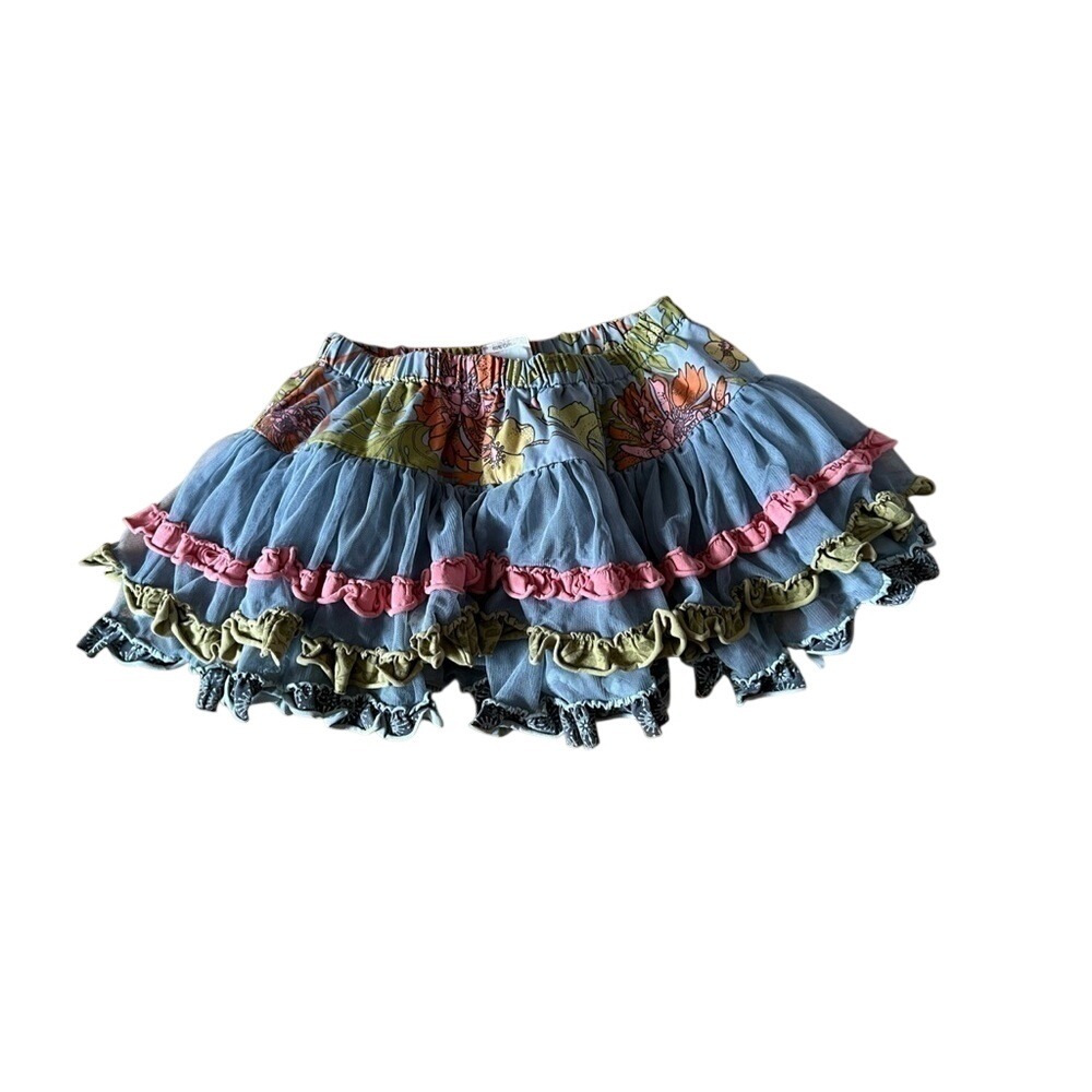 Matilda Jane ruffled skirt colorful layered multi patterned floral boho‎ girls